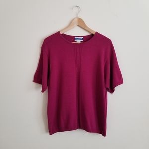 Vintage Pendleton Cotton Sweater Short Sleeve XL